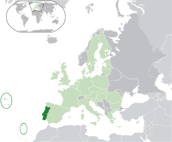 Le Portugal dans le monde - Auteur: EU-Portugal.svg: NuclearVacuum - Flickr